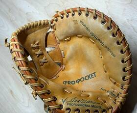 16186 Sears Vtg Ted Williams Pro Pocket Rht Flex Action Model Nylon Stitched
