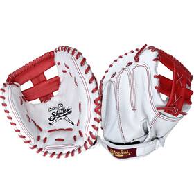 3400fpcmr Shoeless Joe 3400fp Jane Professional 34 Inch Fastpitch Catchers Mitt - White/red 3400fpcmr Shoeless Joe 3400fp Jane Professional 34 Inch Fastpitch Catchers Mitt - White/red