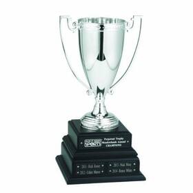 Shop Awards And Gifts 729346528671 Perpetual Silver Cup Trophy On Black Base With 16 Name Plates