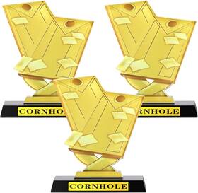 Ae-sieral-7083 Sieral 3 Pieces 5.5 Inch Cornhole Trophy Tournament Award Winn