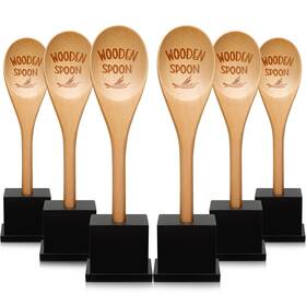 Xla-soaoo-1138 Soaoo 6 Pcs Chili Cook Off Trophies Set Funny Spoon Award Wooden Laser Eng