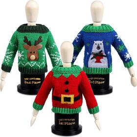 Xla-soaoo-1467 Soaoo 3 Pcs Wooden Sweater Award In Christmas Themed Ugly Con Xla-soaoo-1467 Soaoo 3 Pcs Wooden Sweater Award In Christmas Themed Ugly Con