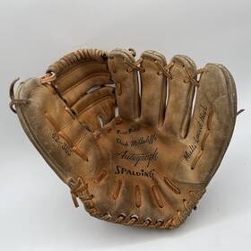 42-365 Spalding Dick Mcauliffe Glove See Video 9 Inch Rht Baseball Autograph Model