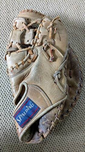 42-455 Spalding Vintage Baseball Glove Steerhide Leather Professional Japan
