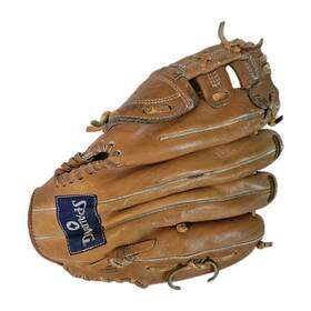 42-5348 Spalding Vtg Pro Flite Baseball Mitt Chrome Tanned Top Grain Leather Rh