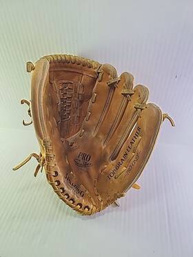 42-801 Spalding Vtg Baseball Softball Glove Rht Pro Model Top-grain Leather