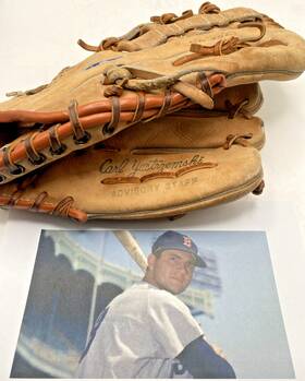 4255327 Spalding 425327 70s Carl Yastremski Baseball 12 Inch Glove Boston Red Sox Lthr Mitt