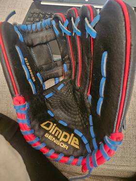 S19jb3903r Ssk Right-handed Youth Dimple Sensor Baseball Glove Black Red And Blue