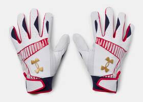 1378758-100 Under Armour Ua Yard Stars And Stripes Batting Gloves Size M Msrp 55