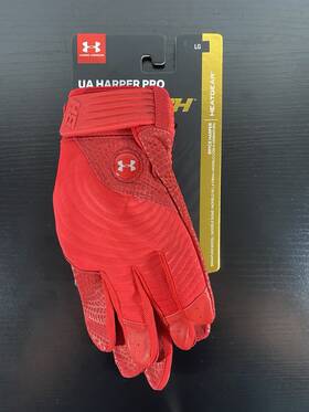 1341981-600 Under Armour 192810965447 Ua Harper Pro Adult Red Batting Gloves Size Lg Msrp 50