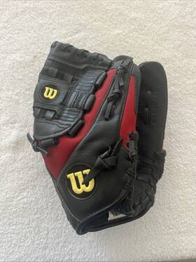 A675 Wilson 026388012275 Lite Fx Adult Baseball Glove Red/black Ecco Leather Right Hand Throw