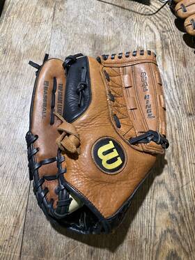 A0502 Wilson 026388642298 P12 Leather Baseball Glove Youth Pro 500 Series Dual Hinge 12 Inch Lht