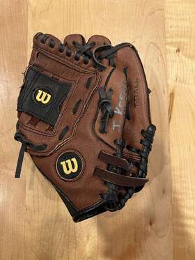 A450 Wilson 026388813285 10 Right Hand Throw Baseball Glove Brown T-ball
