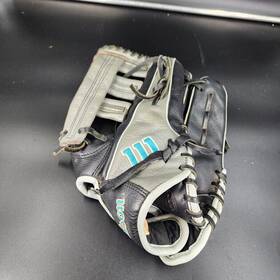 A500 Wilson 097512547017 Siren 12 Inch Fastpitch Softball Glove Black Gray Leather