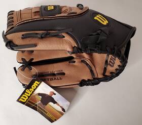 A0362 Wilson 883813547777 New A360 12 Inch Brown Black Leather Softball Glove Left Hand Throw Lht