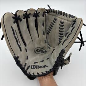 A03ls2113 Wilson A360 Baseball Softball Glove 13 Inch Genuine Leather Lht Black Gray