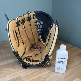 Kp92-12 Wilson A0452 A450 12 Inch Left Hand Throw Baseball Glove Black Tan Oil Kp92-12 Wilson A0452 A450 12 Inch Left Hand Throw Baseball Glove Black Tan Oil