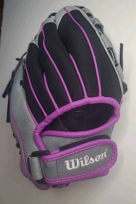 A04rf19115 Wilson Flash Grey Purple Black Softball Glove Fastpitch 11.5 Baseball