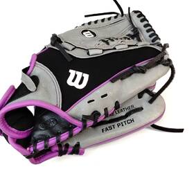 A04rf1912 Wilson 12 Inch Fast Pitch Glove Purple And Black Grey A04rf1912 Wilson 12 Inch Fast Pitch Glove Purple And Black Grey