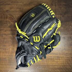 A0500fp115 Wilson A500 11.5 Inch Rht Baseball Glove Right Handed Black Leather Mitt