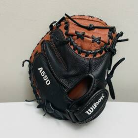 A05rb20dcm Wilson A550 Baseball Catchers Mitt Black Brown Glove 32 Inch Rht Right Hand Thrower