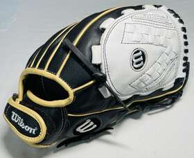 A05rf20125 Wilson A500 Baseball Glove Black Tan White 12 1/2 Inch Right Hand Throw