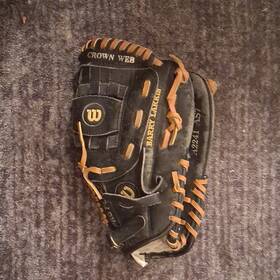 A2241-as7 Wilson Barry Larkin A2241 As7 Leather Crown Web Baseball Glove Black Tan