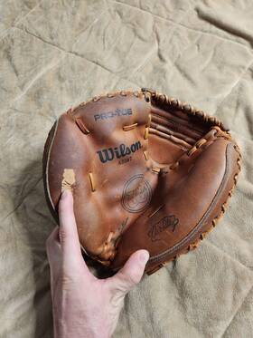 A2507 Wilson Catchers Mitt Baseball Glove Left Hand Throw Lht Pro Toe Leather A2507 Wilson Catchers Mitt Baseball Glove Left Hand Throw Lht Pro Toe Leather