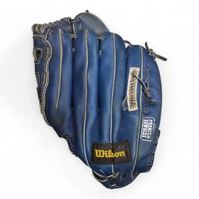 A9863 Wilson Os2 Optima Sliver Blue Leather Softball Lefty Glove Lht
