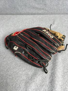 Ao5lb1811 Wilson A500 11 Inch Leather Baseball Glove Black Tan And Red Lht
