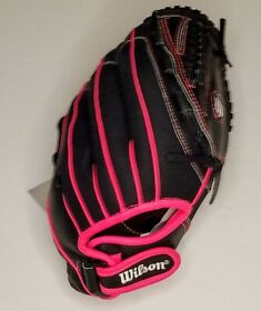 Wilson Fast-pitch Softball Glove 12inch Flash Youth Black Pink New With Tags Wilson Fast-pitch Softball Glove 12inch Flash Youth Black Pink New With Tags