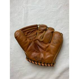 G1338 Wilson Vintage 40s Bill Hawk Baseball Glove Usa Leather Mitt Display Read