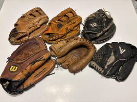 Pcl400 Wilson/rawlings/mizuno Lot Of 6 Baseball Gloves Pre-owned