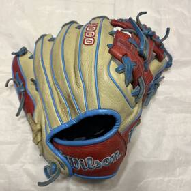 Wbw101444115 Wilson A1000 1786 11.5 Infield Baseball Glove Blonde Red Blue Right Hand Throw