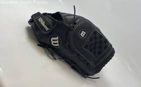Wtba03bs1174 Wilson Mens Black Leather Hook And Loop Left Hand Baseball Glove Wtba03bs1174 Wilson Mens Black Leather Hook And Loop Left Hand Baseball Glove
