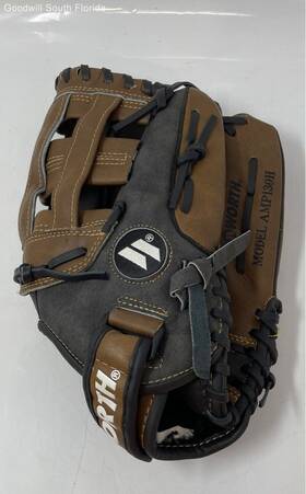 130h Worth Amp Brown Leather Softball Glove