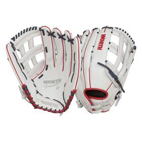 Wwf150-6wns-rht Worth Freedom White Navy And Red 15 Inch Wwf150-6wns Slowpitch Softball Glove