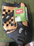 Rawlings Softball Glove SS14BR Leather Black Tan (x). Fixed Price $35.00.