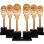6 Pcs Chili Cook Off Trophies, Funny Spoon Award, Wooden Base, Contest Prizes. Fixed Price $30.09.