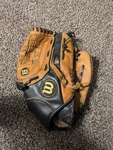 Wilson A2161 AS14 Aztec Leather Baseball Glove 12.5" Rh Throw Brown. Fixed Price $28.00.