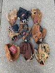 Baseball/softball Youth Glove Lot 9: Rht/lht, Rawlings, Wilson, & Mizuno. Fixed Price $69.99.