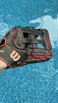 Wilson A2K Leather Baseball Glove Black Red Juan Soto 5 Finger Game Spec. Fixed Price $219.99.