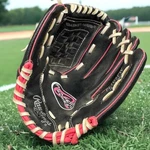 Rawlings Baseball Glove PL105PW Player Series 10.5" Rht Leather Youth Black Pink. Fixed Price $9.89.