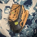 Wilson LAB10 14" Brown/black Leather Baseball Glove Right Hand Oversized Pocket. Fixed Price $20.00.