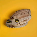 Vtg Wilson Optima Silver OS1 A9850 Leather Glove Rht Dual Hinge Grip-tite. Fixed Price $22.50.