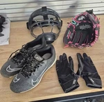 Youth Rawlings Softball / Dsg Batting Gloves Face Shield Nike Cleats. Fixed Price $60.00.