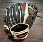 Wilson A2000 Pro Stock 11.75" Baseball Glove Black Tan Leather. Fixed Price $140.00.