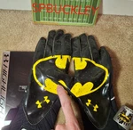 Ua Under Armour Highlight Dc Comics Batman Adult Small Receiver Football Gloves. Fixed Price $39.99.