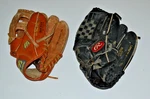 Lot Of 2 Baseball Gloves Rawlings & Mizuno, Right Handed Throw. Fixed Price $44.99.