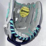 Rawlings New WFP12GM-REG Fastpitch Series Youth 12" Softball Glove Gray/mint Nwt. Fixed Price $29.50.